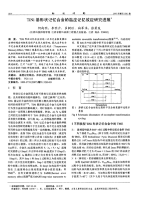 TiNi基形状记忆合金的温度记忆效应研究进展